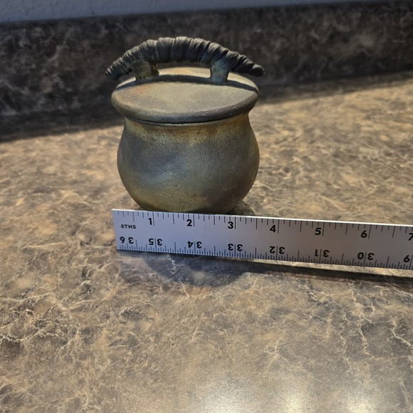 Raku Pottery Lidded Jar by Katherine Iridescent Metallic Glaze, Handmade... - Picture 6 of 7